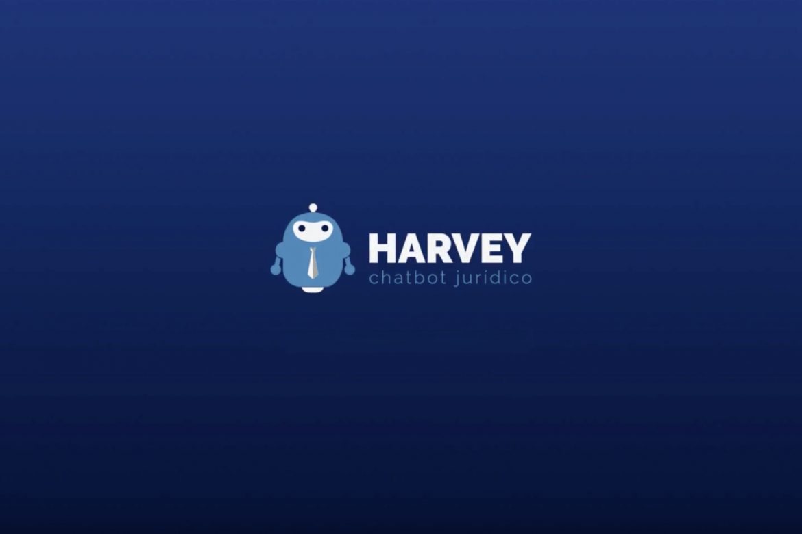 Tela inicial do vídeo institucional Harvey chatbot jurídico