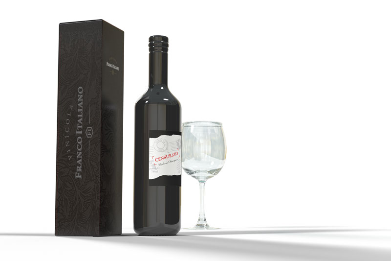 Embalagem de Vinho e Rótulo Censurato - Vinícola Franco Italiano
