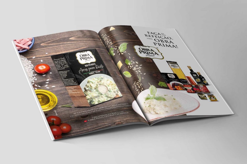 modelo do anúncio de página dupla - Obra Prima Gourmet